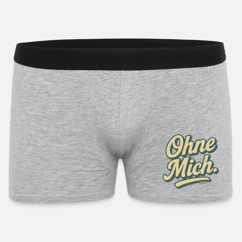 Ohne Mich Retro Script - Männer Boxer Shorts - Grau meliert