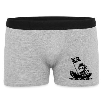 Angry pirate monkey in the boat - Men's Boxer Shorts - heather grey - Front
