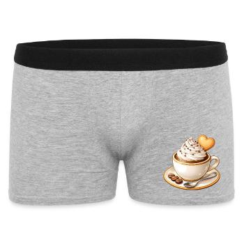 Café avec crème et illustration de biscuits au cœur - Boxer Homme - gris chiné - Devant