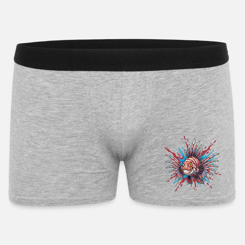 Stachelfisch mit Buntakzent - Männer Boxer Shorts - Grau meliert