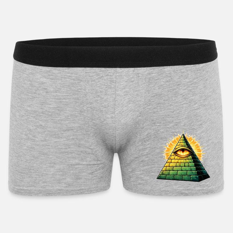 illuminati-pyramide - Männer Boxer Shorts - Grau meliert