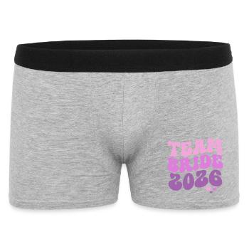 Team Bride 2026 - Männer Boxer Shorts - Grau meliert - Vorne