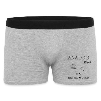 Analog Vibes Digital World – Platine rétro - Boxer Homme - gris chiné - Devant