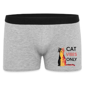Katzen Vibes Only Design - Männer Boxer Shorts - Grau meliert - Vorne