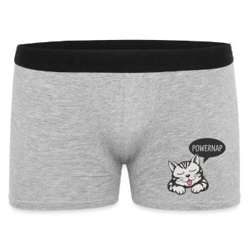 Powernap Cat - Sleeping Motif - Men's Boxer Shorts - heather grey - Front