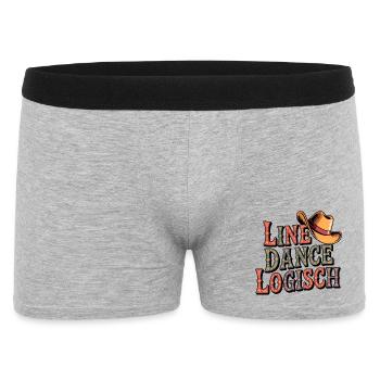 Line Dance Logisch - Männer Boxer Shorts - Grau meliert - Vorne