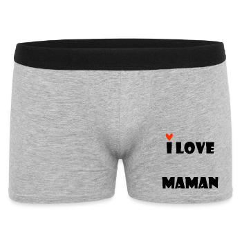 I LOVE MOM. MAMMA. MOTHER'S DAY. HAPPY BIRTHDAY - Men's Boxer Shorts - heather grey - Front