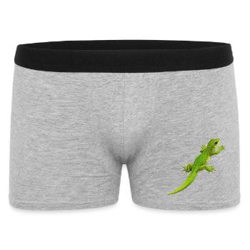 Gecko klettert 1 - Männer Boxer Shorts - Grau meliert - Vorne