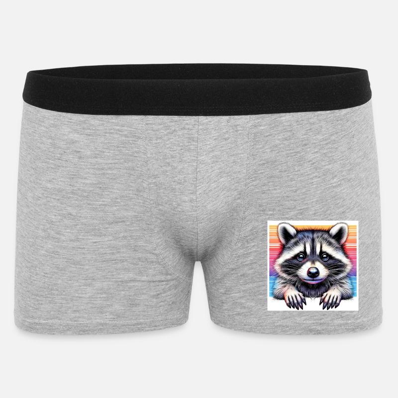 Waschbär - Männer Boxer Shorts - Grau meliert