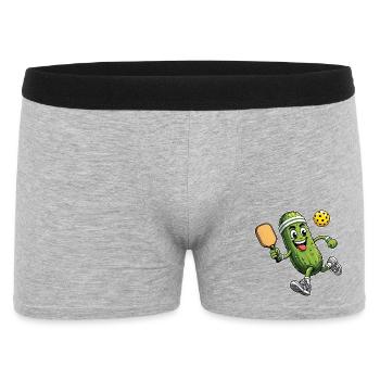 Pickle Playing Pickleball Paddle Sport - Männer Boxer Shorts - Grau meliert - Vorne
