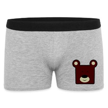 Reddish Brown Bear Head Minimal - Men's Boxer Shorts - heather grey - Front