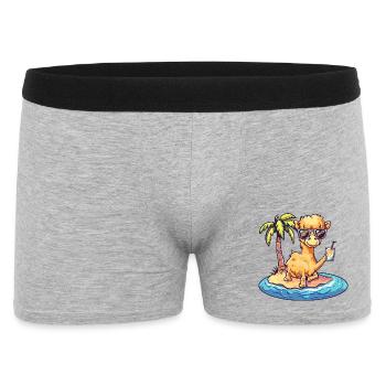 Kamel Sommer Palme - Männer Boxer Shorts - Grau meliert - Vorne
