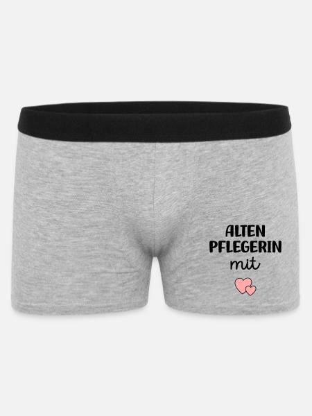 Altenpflegerin mit Herz - Männer Boxer Shorts - Grau meliert
