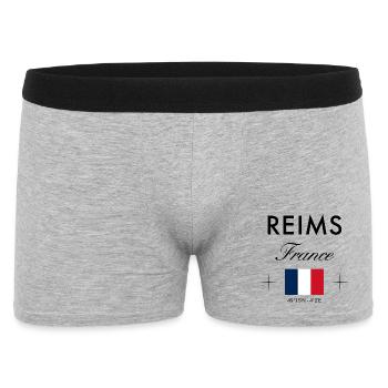 Reims France Coordinates Travel Souvenir - Men's Boxer Shorts - heather grey - Front