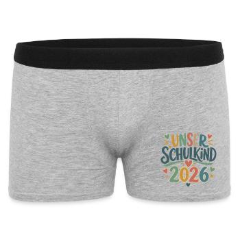 Unser Schulkind 2026 Einschulung Design - Männer Boxer Shorts - Grau meliert - Vorne