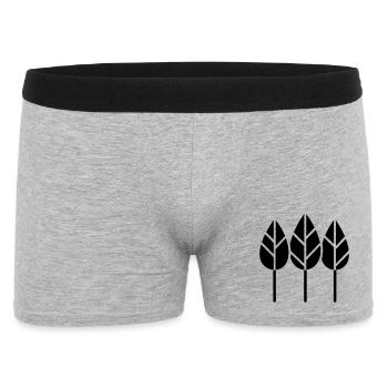 Motif horticole des trois arbres du jardinier - Boxer Homme - gris chiné - Devant