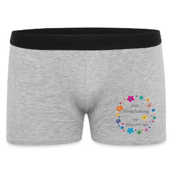 Einschulung 2026  - Männer Boxer Shorts - Grau meliert - Vorne