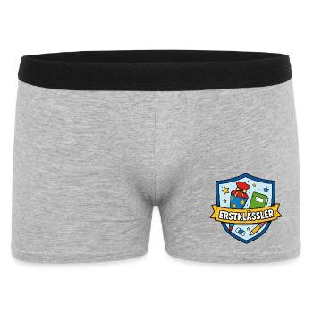 Erstklässler Schulstart Shield - Männer Boxer Shorts - Grau meliert - Vorne