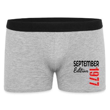 49th Birthday - September 1977 - Men's Boxer Shorts - heather grey - Front