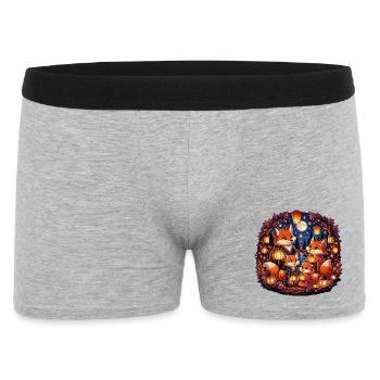 Fuchs-Familie Lanternenfest - Männer Boxer Shorts - Grau meliert - Vorne