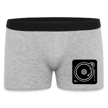DJ-Plattenspieler - Männer Boxer Shorts - Grau meliert - Vorne