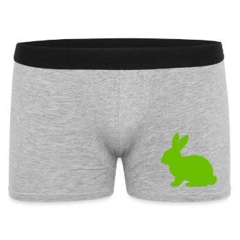 Heller Hase Silhouette - Männer Boxer Shorts - Grau meliert - Vorne