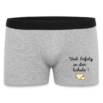 Erfolg Schule Herz - Männer Boxer Shorts - Grau meliert - Vorne