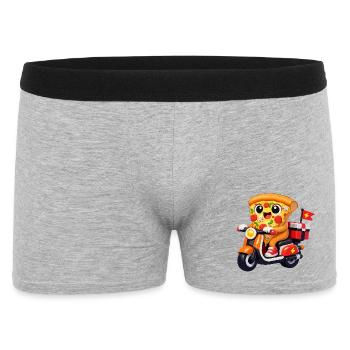 Pizza Hero on Delivery Bike - Men's Boxer Shorts - heather grey - Front