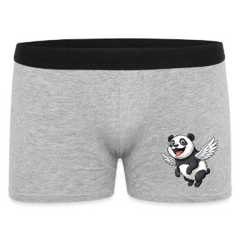 Cute Panda Angel with Wings Cartoon - Men's Boxer Shorts - heather grey - Front
