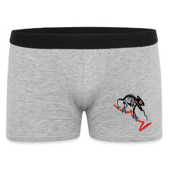 Gecko, Eidechse, Computer - Männer Boxer Shorts - Grau meliert - Vorne
