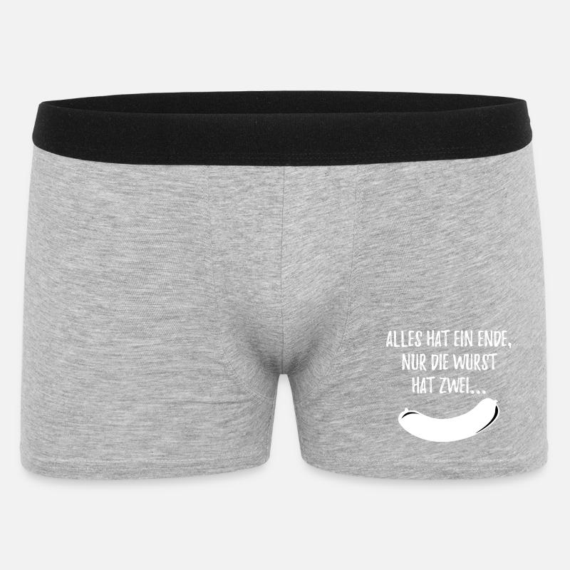Alles Wurst weis - Männer Boxer Shorts - Grau meliert