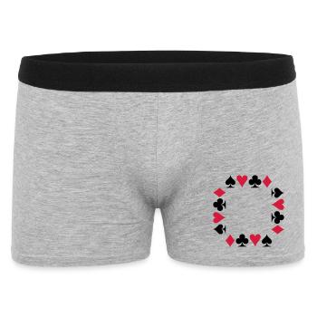 Poker (V) - Men's Boxer Shorts - heather grey - Front