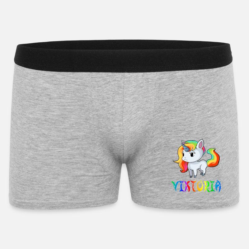 Viktoria Einhorn - Männer Boxer Shorts - Grau meliert