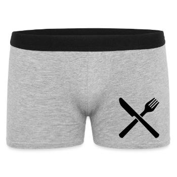 eat 6254398 118120591 - Men's Boxer Shorts - heather grey - Front