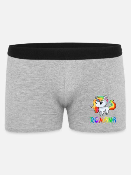 Einhorn Romana - Männer Boxer Shorts - Grau meliert