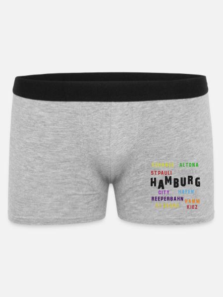 Hamburg Viertel Typo Collage - Männer Boxer Shorts - Grau meliert