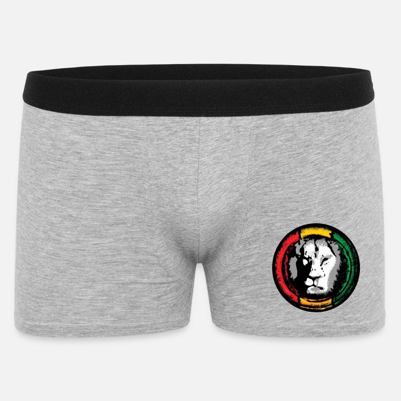 Reggae Löwe im Rasta Stil - Männer Boxer Shorts - Grau meliert