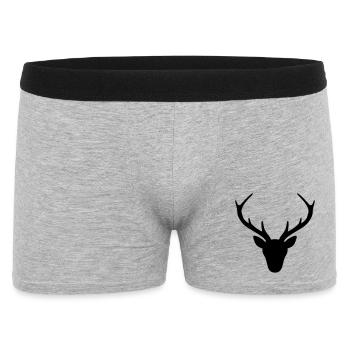 Deer antler silhouette hunting hunter gift - Men's Boxer Shorts - heather grey - Front