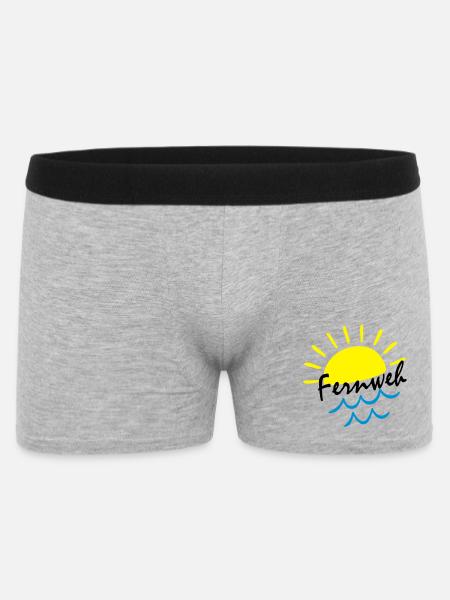 Sunrise Ocean – Sonne & Wellen Icon - Männer Boxer Shorts - Grau meliert