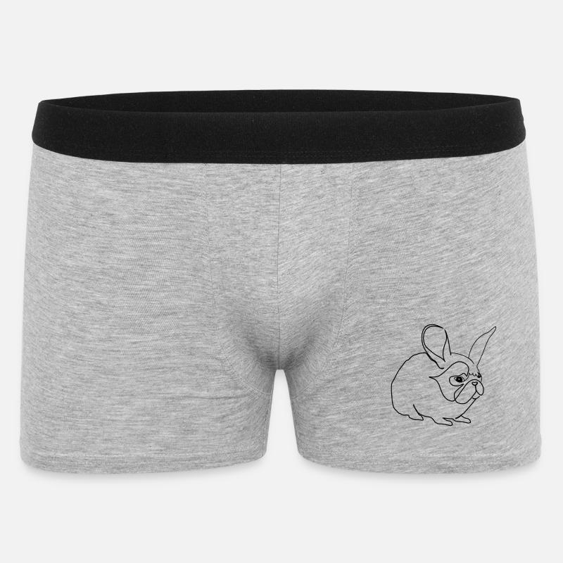 Hase oder Mops - Männer Boxer Shorts - Grau meliert