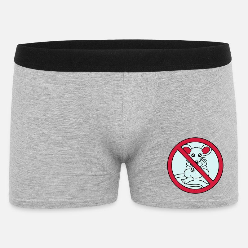 verboten schild durchgestrichen keine maus suess n - Männer Boxer Shorts - Grau meliert