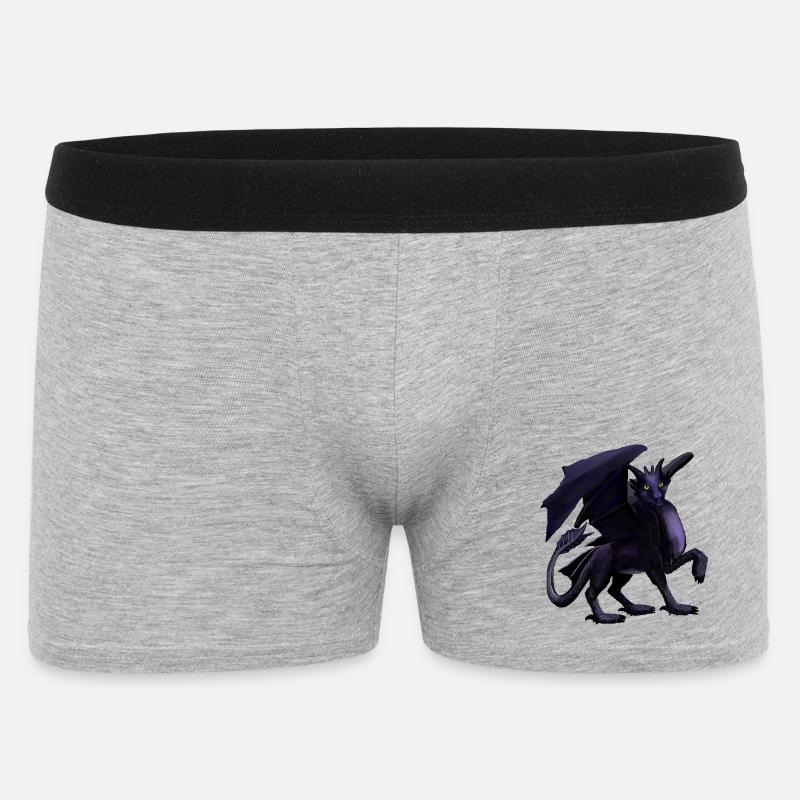 Schwarzer Drache - Männer Boxer Shorts - Grau meliert