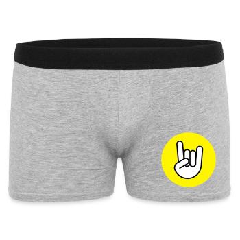 Pommes fork circle yellow - Men's Boxer Shorts - heather grey - Front