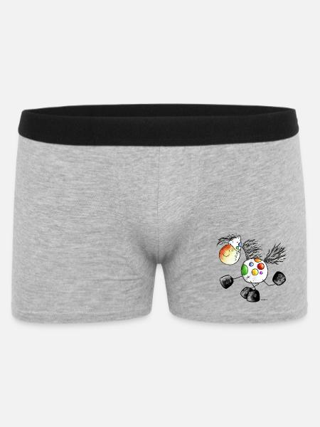 Kunterbuntes Pferd - Pony - Pferde - Männer Boxer Shorts - Grau meliert