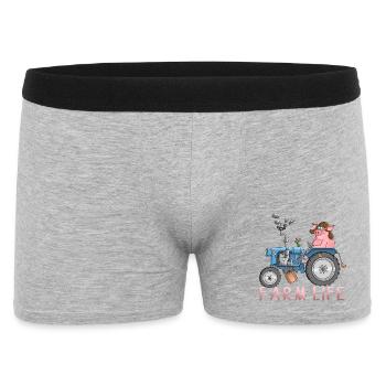 Ferme drôle - vie à la ferme - Boxer Homme - gris chiné - Devant