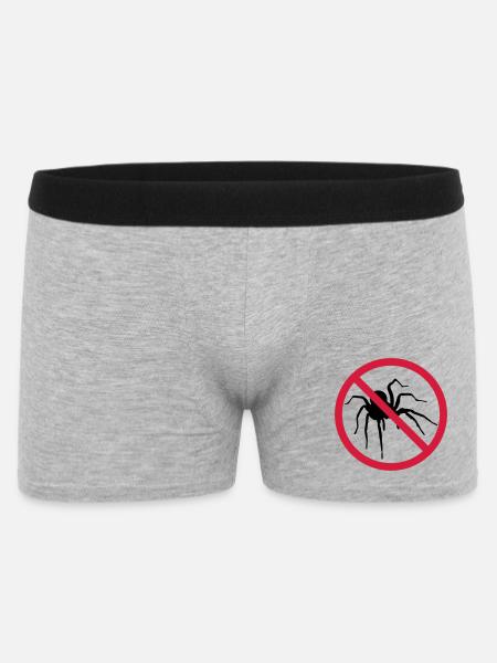 ingen edderkop forbudt skjold edderkop design cl - Boxer Shorts til mænd - grå meleret