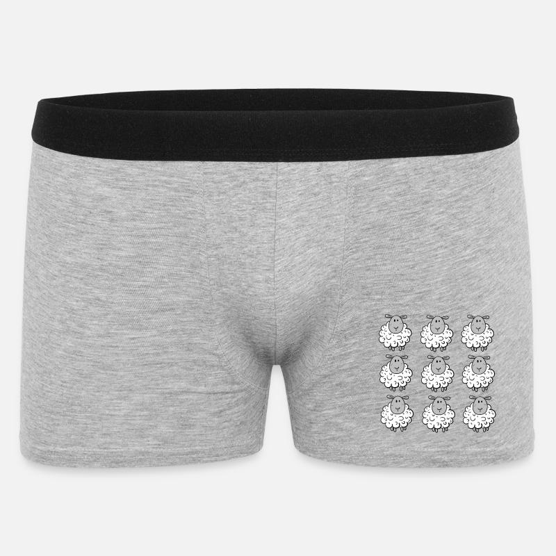 Funny Schafherde I Schafe I Schäfchen I Geschenk - Männer Boxer Shorts - Grau meliert