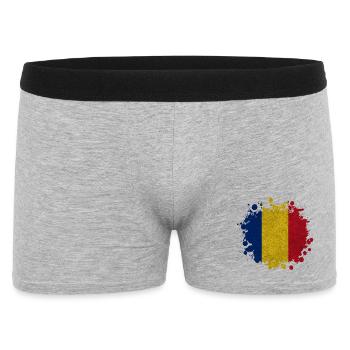 Rumänien Klecks Vintage / Geschenk Bukarest - Männer Boxer Shorts - Grau meliert - Vorne