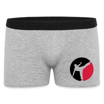 Karate - Männer Boxer Shorts - Grau meliert - Vorne