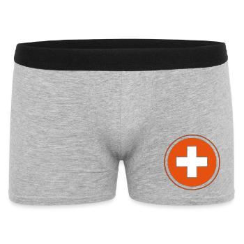 swisscross Swiss Cross white red - Men's Boxer Shorts - heather grey - Front